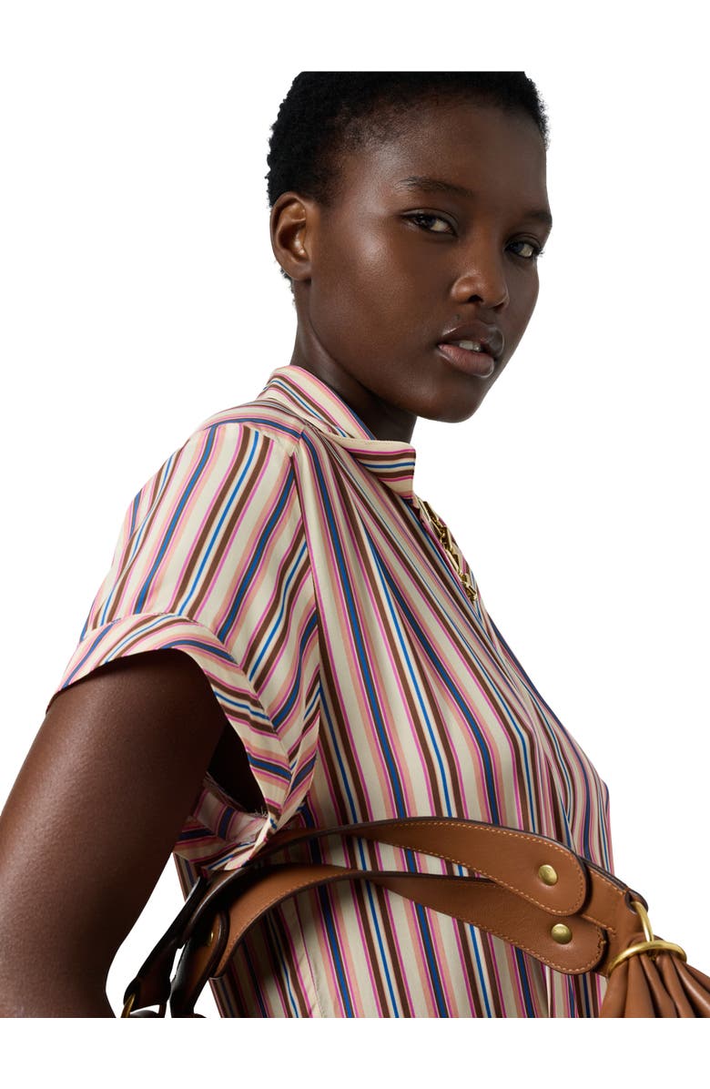 GERARD DAREL Striped Button-Front  Midi Dress, Alternate, color, Multicolored