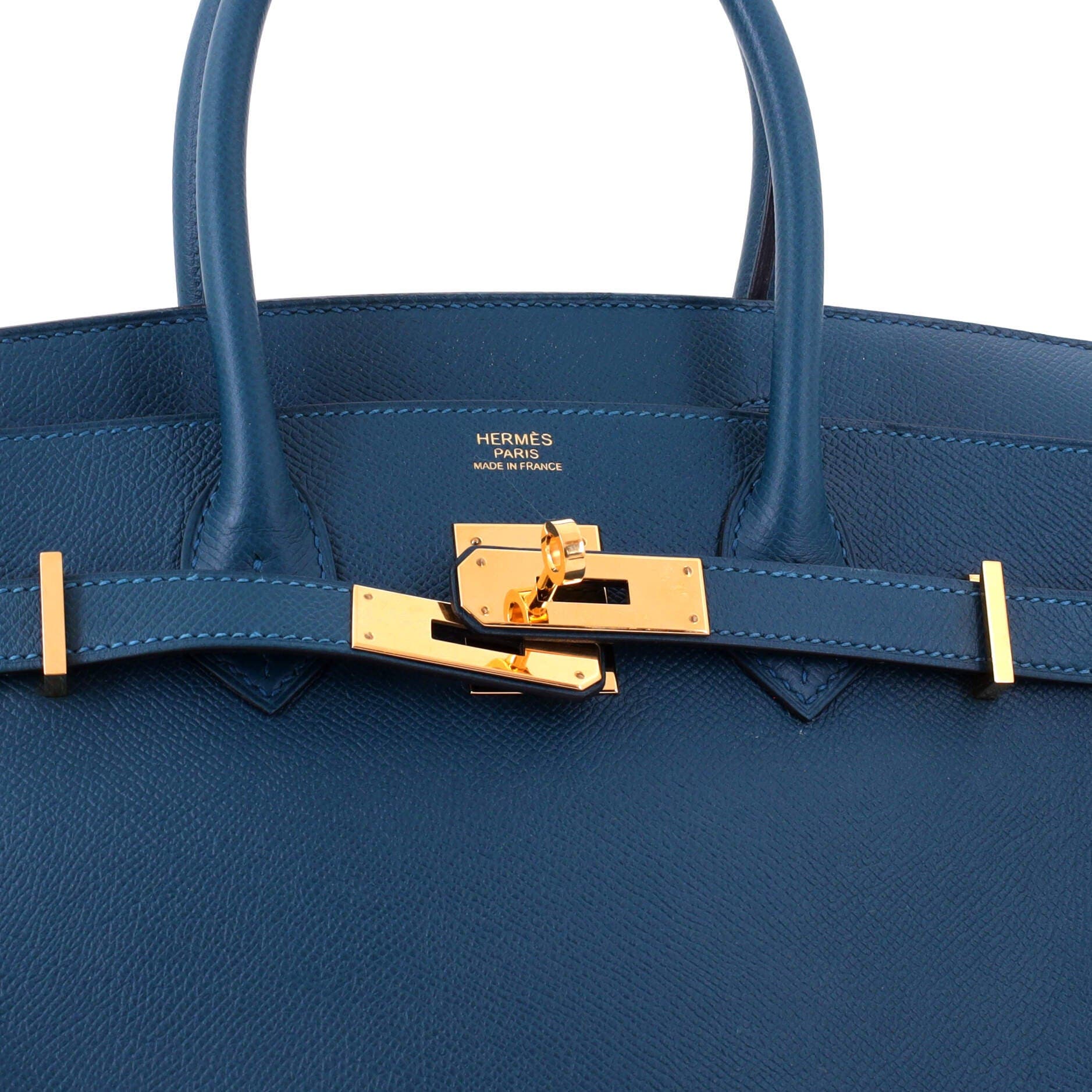 Pre-Owned Hermes Birkin Handbag Blue Epsom with Gold Hardware 30, Alternate, color, Colvert