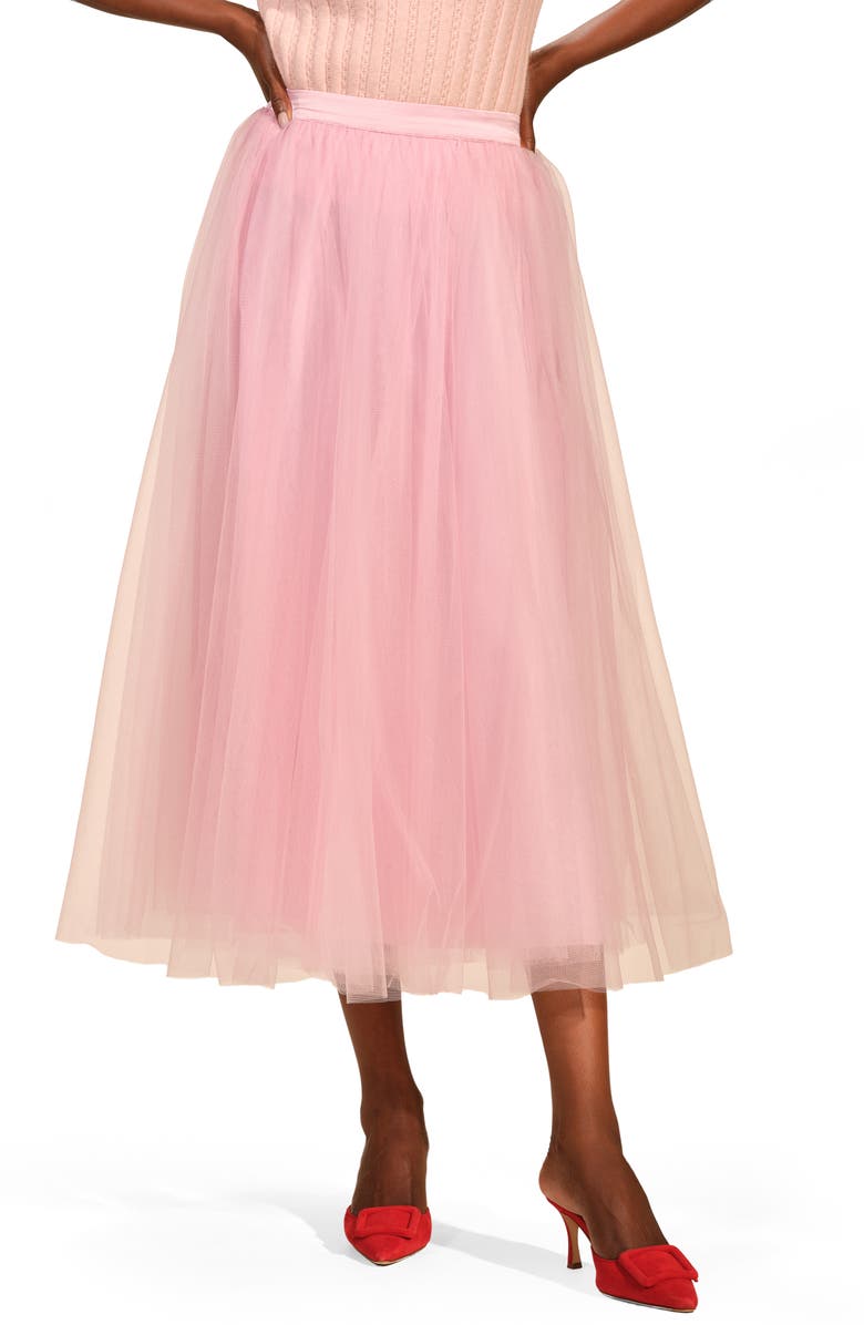 Isaac Mizrahi New York Tulle Maxi Skirt, Main, color, Orchid Pink