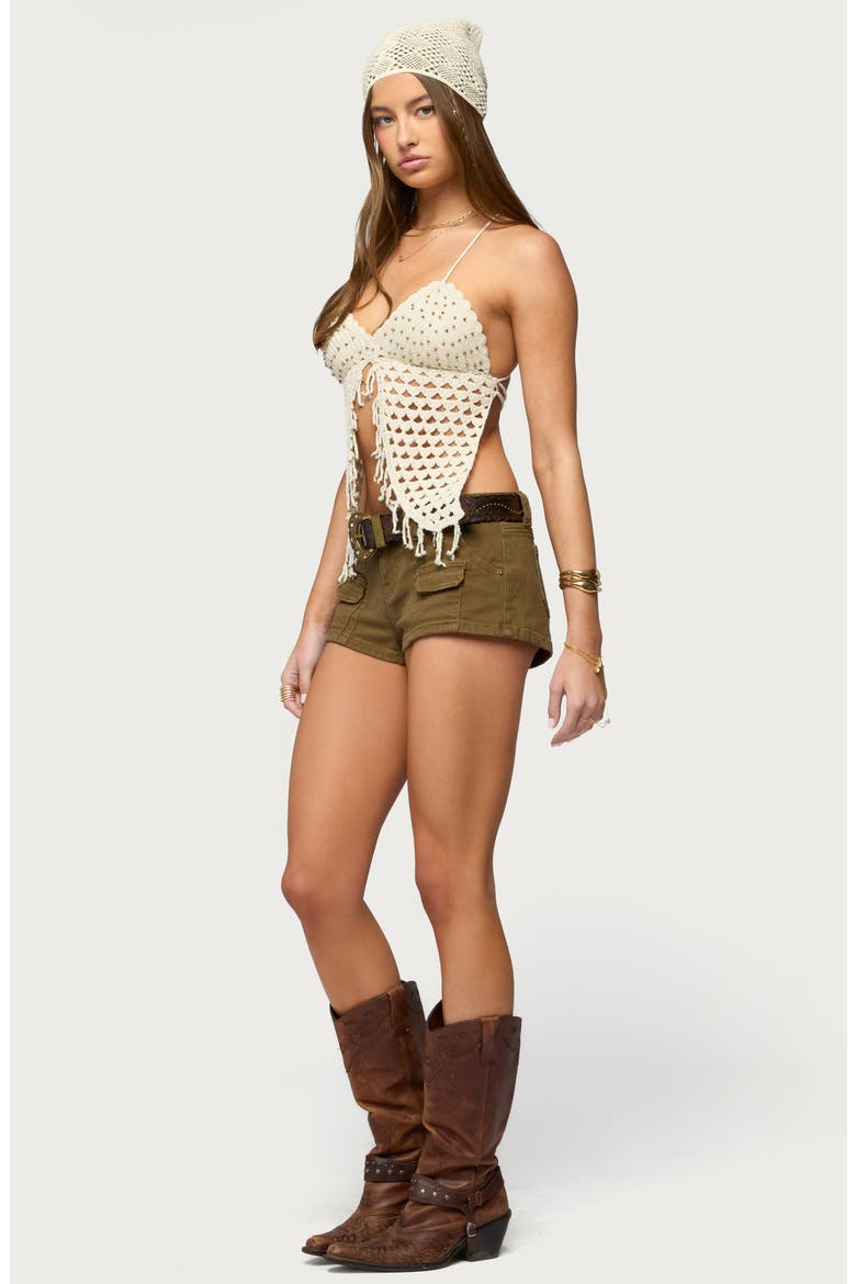 Maggie Beaded Split Front Tie Back Tank, Alternate, color, CREAM