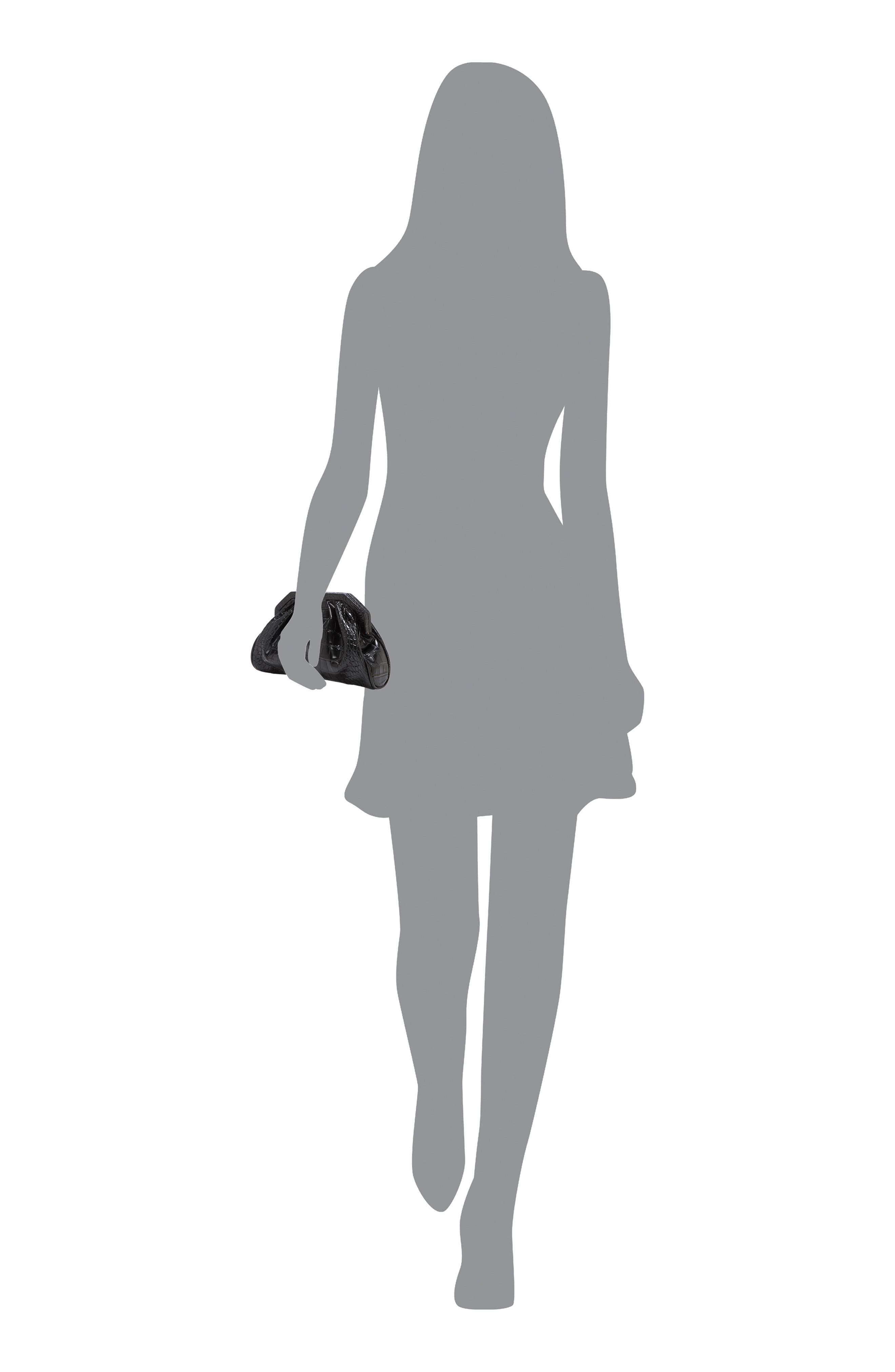 Vince Camuto Baklo Croc Embossed Leather Clutch, Alternate, color, 