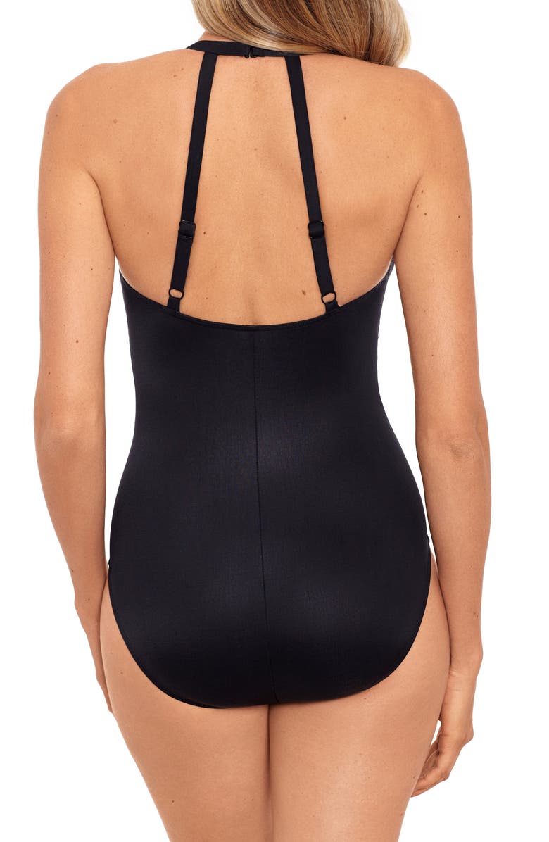 Miraclesuit<sup>®</sup> Illusionist Wrapture One-Piece Swimsuit, Alternate, color, Blk