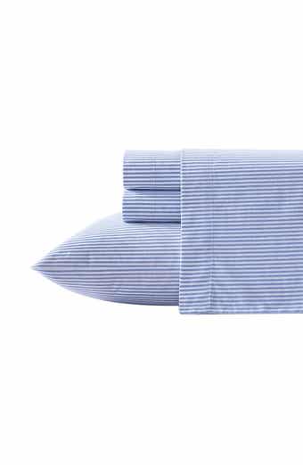 POPPY AND FRITZ Oxford Stripe 200 Thread Count Cotton Percale Sheet Set