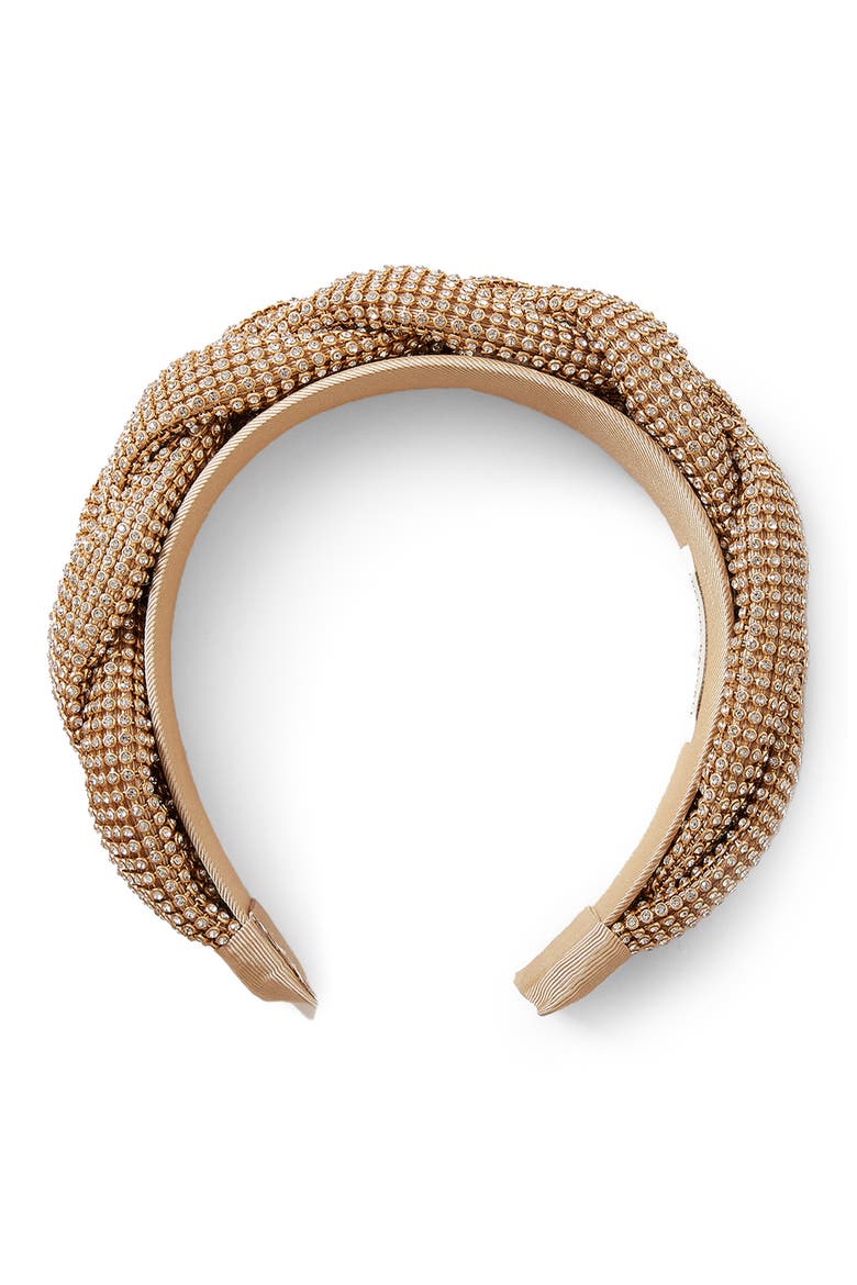 Bujou Puffy Braid Headband, Main, color, GOLD