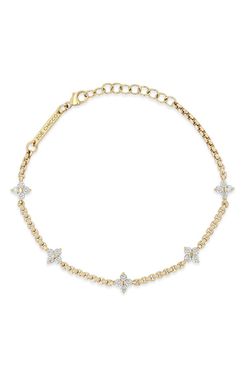 Zoë Chicco 14K Gold Diamond Station Bracelet, Main, color, 14K Yelow Gold