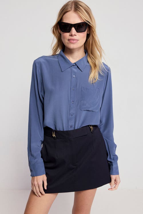 The Shirt By Rochelle Behrens The Silk Shirt In Blue