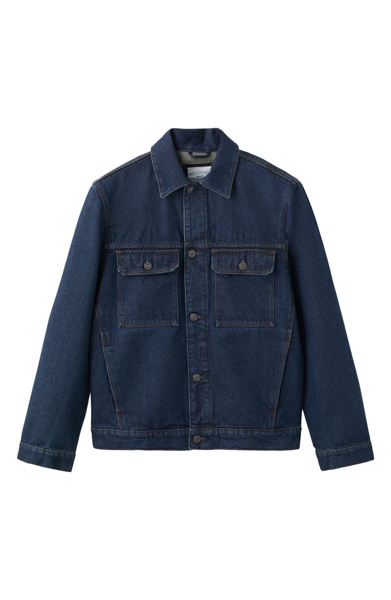 MANGO Cotton Denim Jacket, Alternate, color, Open Blue