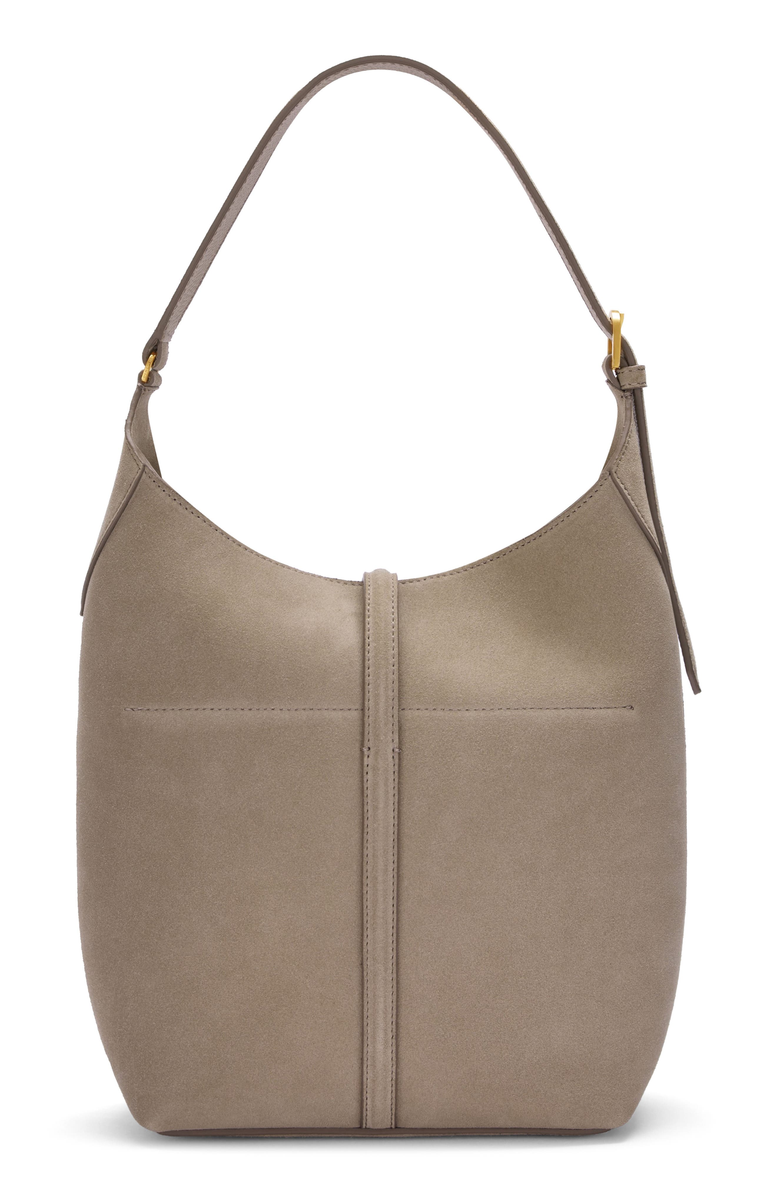 The Siena Leather Bucket Bag, Alternate, color, LIGHT TAUPE