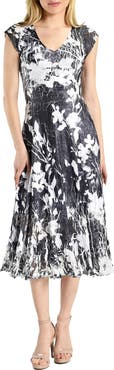Komarov Print Cap Sleeve Dress