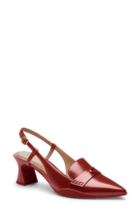 Shops red coach sandals