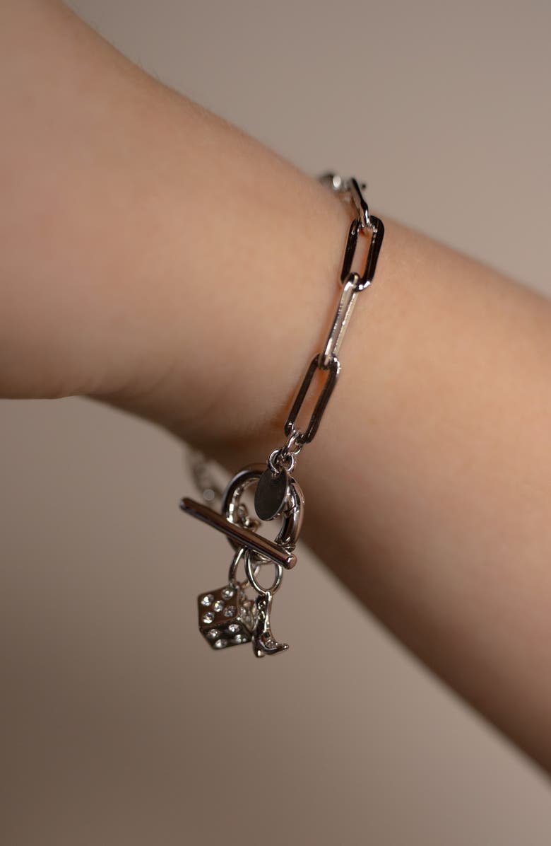 THE SIS KISS Keepsake Chain Bracelet, Alternate, color, Silver