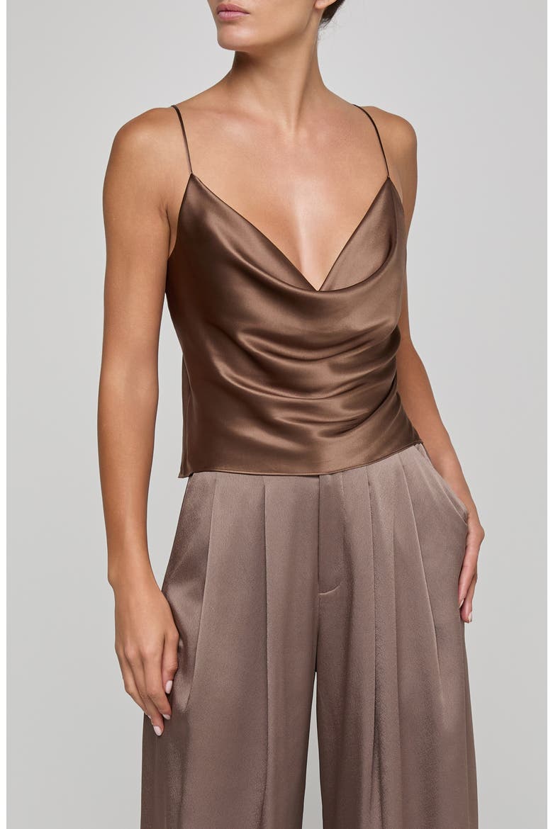 Calista Cowl Neck Silk Camisole, Main, color, CARDAMOM