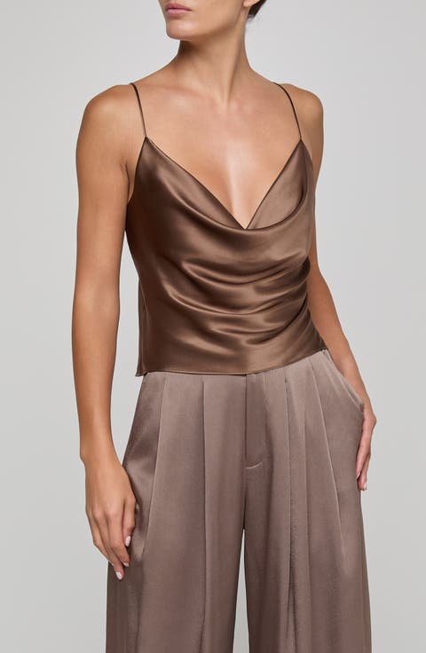 Calista Cowl Neck Silk Camisole
