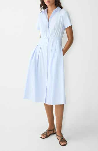 Theory Belted Cotton Blend Shirtdress