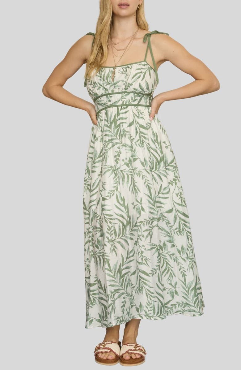 Blu Pepper Print Tie Straps Maxi Dress, Main, color, 
