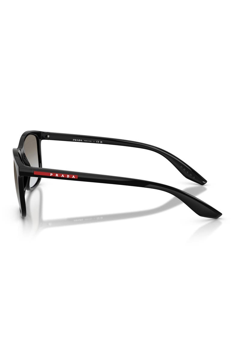 56mm Gradient Pillow Sunglasses, Alternate, color, BLACK