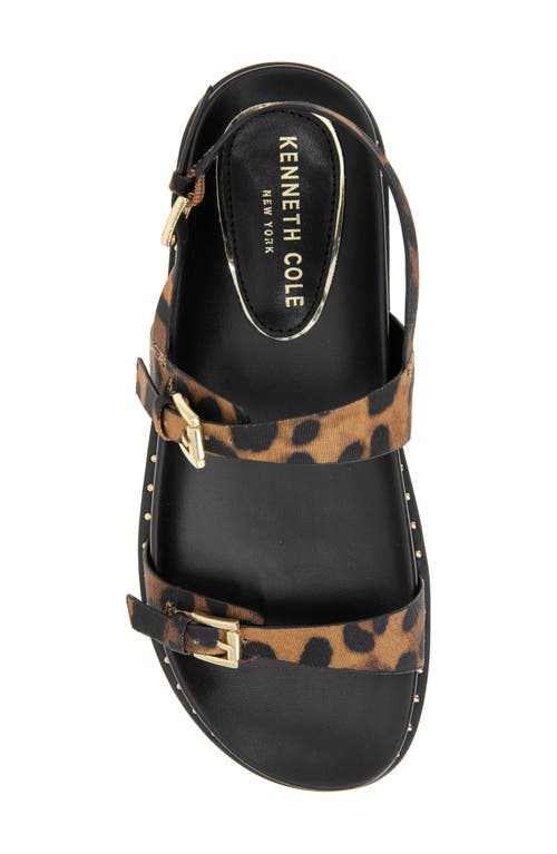 Kenneth Cole Drinity Flat Slingback Sandal In Leopard Fabric