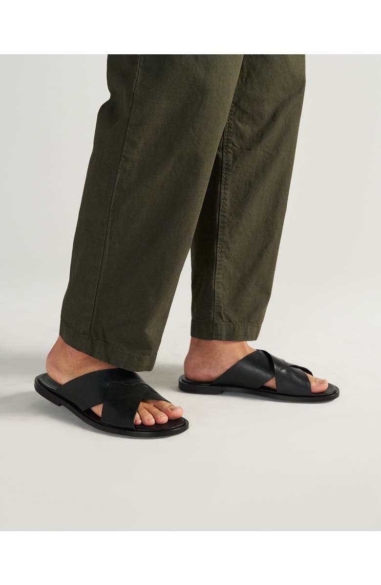 Tecovas Lexington Leather Slide Sandal, Alternate, color, Midnight
