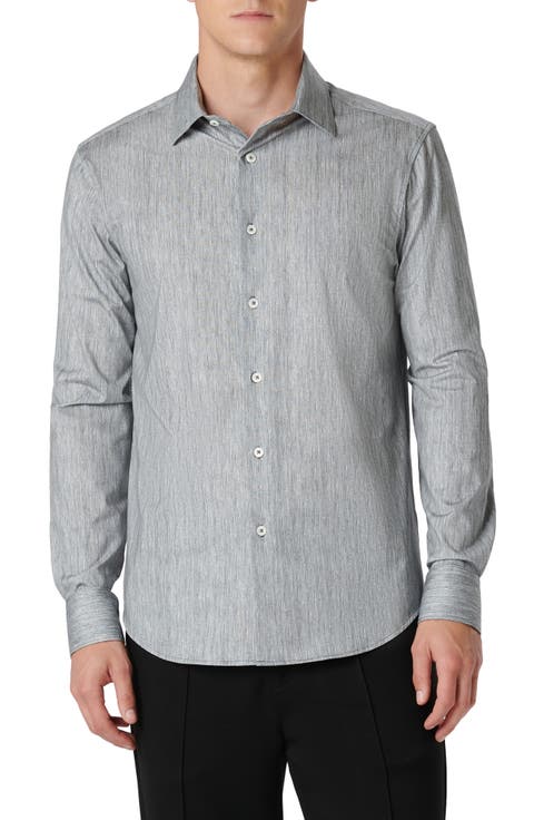 James OoohCotton® Chambray Print Button-Up Shirt