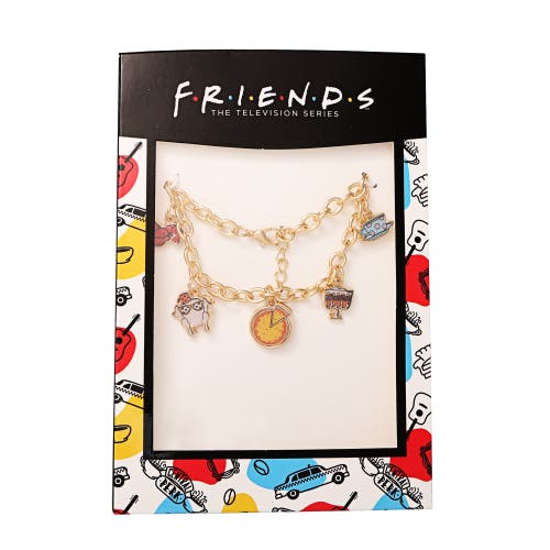 Friends Fashion Charm Bracelet, 5 Charms, 7" + 1" Extender In Gold