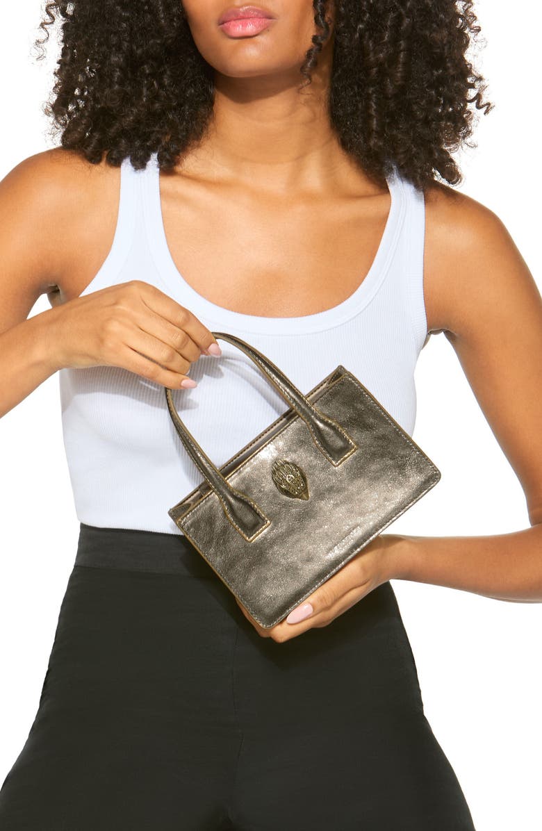 Kurt Geiger London Mini Bond Textured Metallic Leather Tote, Alternate, color,