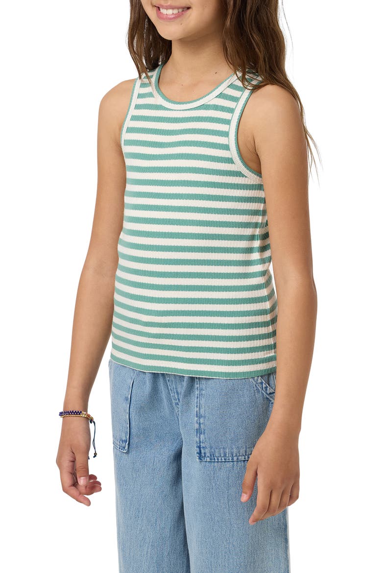 Kids' Lonnie Rib Stripe Tank, Alternate, color, GREEN