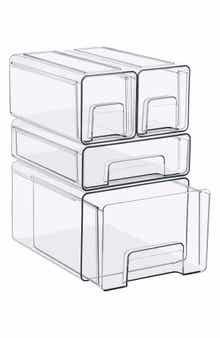 4-Piece Set Clear Stackable Drawers