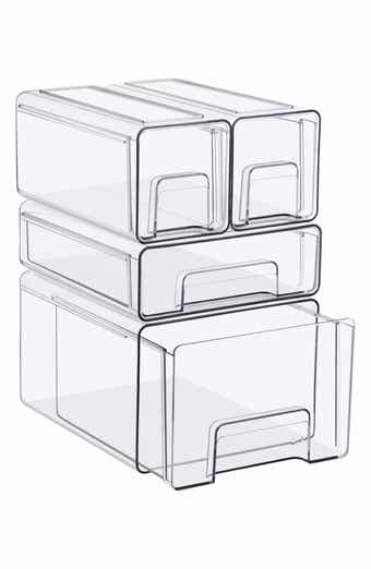 4-Piece Set Clear Stackable Drawers