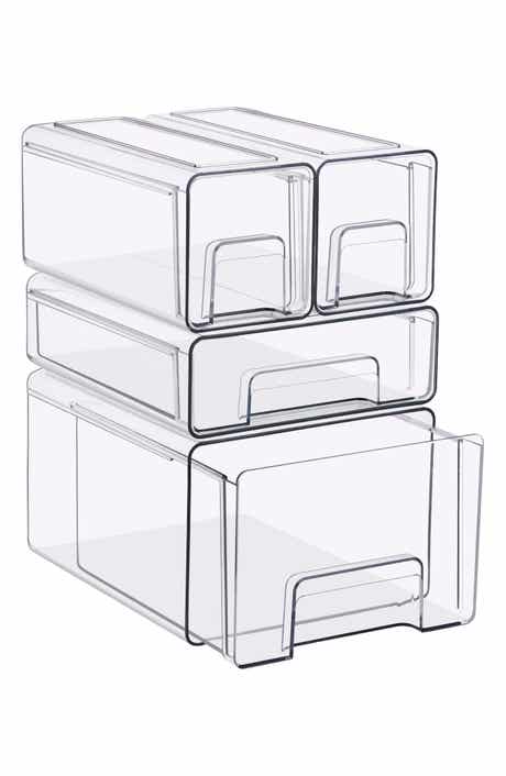 4-Piece Set Clear Stackable Drawers