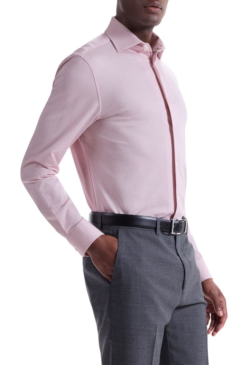 Devon OoohCotton® Houndstooth Button-Up Shirt, Alternate, color, DUSTY PINK