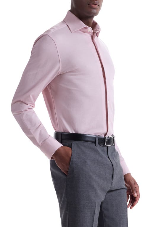 Bugatchi Devon Ooohcotton® Houndstooth Button-up Shirt In Pink