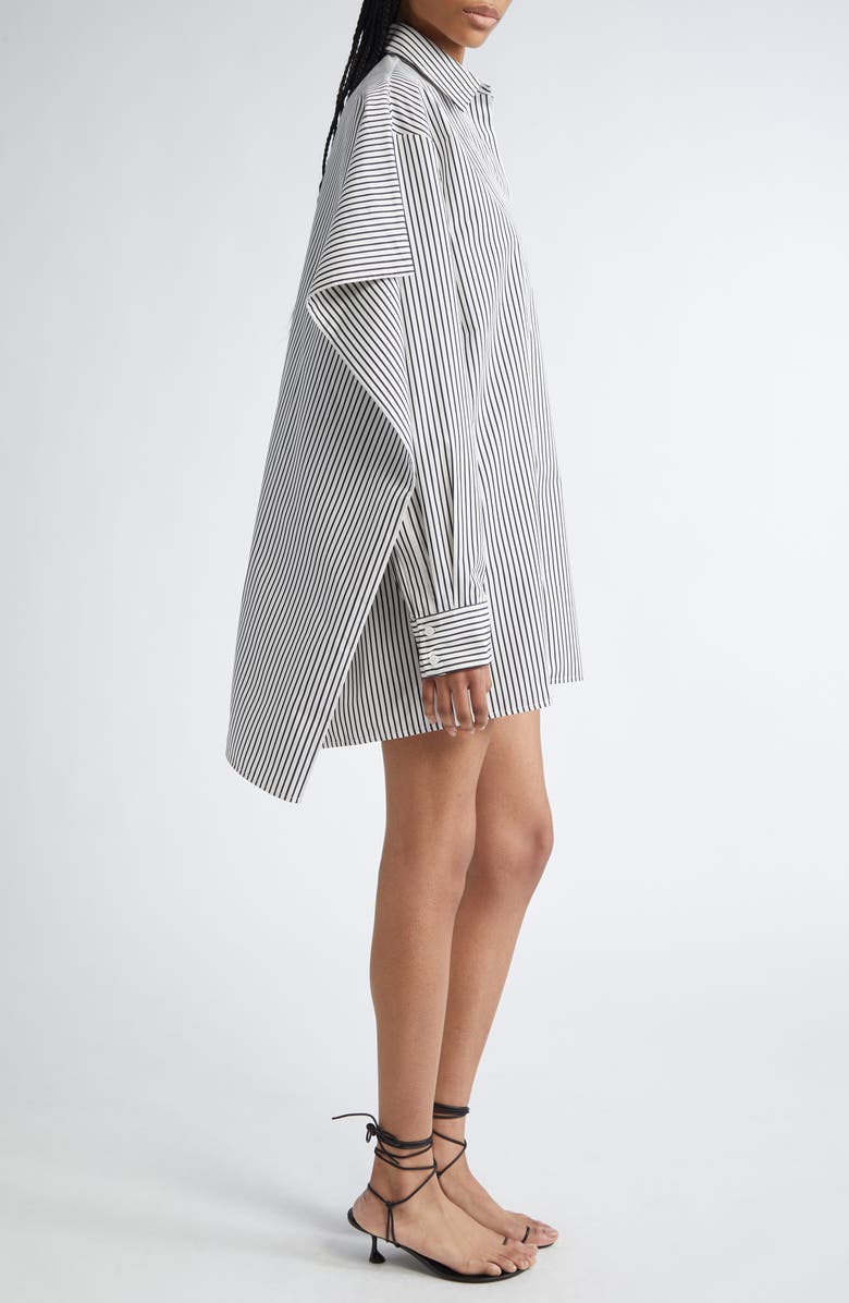 Proenza Schouler Isla stripe Silk & Cotton Shift Cape Dress, Alternate, color, 