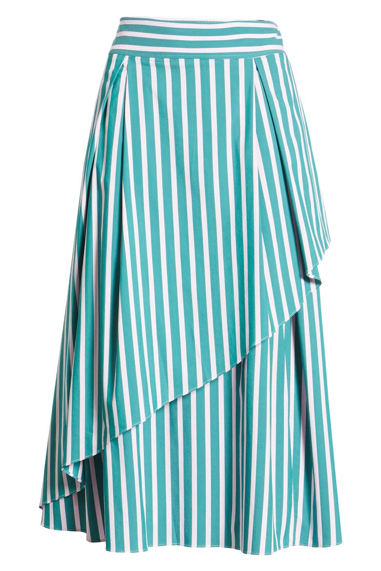x Atlantic-Pacific Stripe Asymmetrical Skirt, Main, color, GREEN- PINK STRIPE