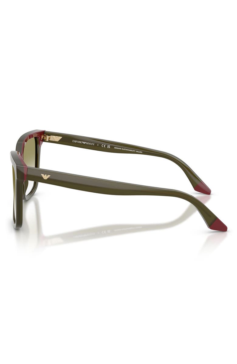 Emporio Armani 55mm Irregular Sunglasses, Alternate, color, Shiny Opal Green/ Bordeaux