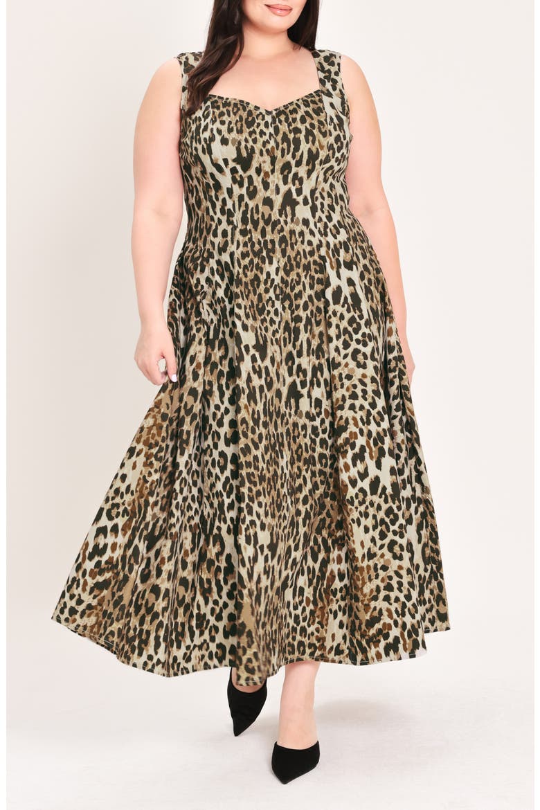 Leopard Midi Dress, Main, color, LEOPARD