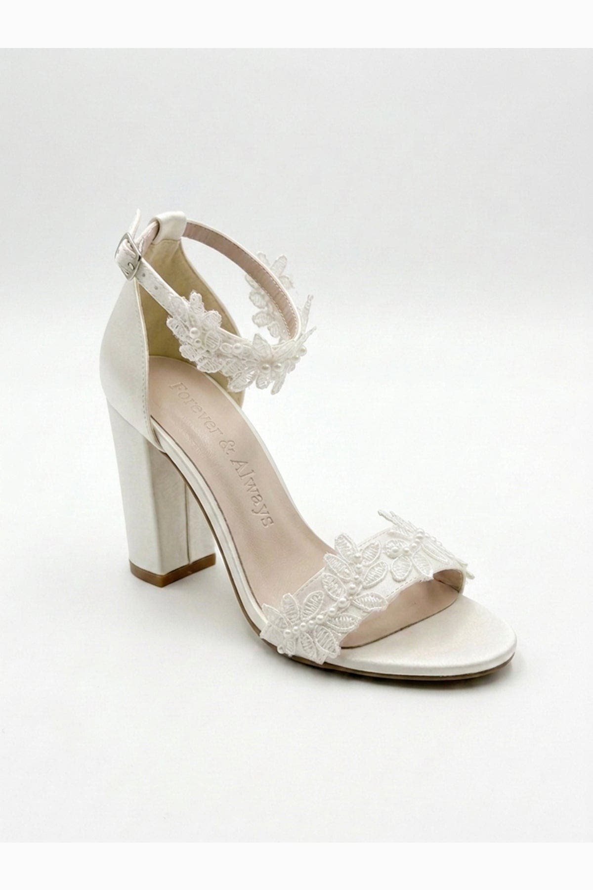 Lirielle Lace Wedding Heels, Main, color, Ivory