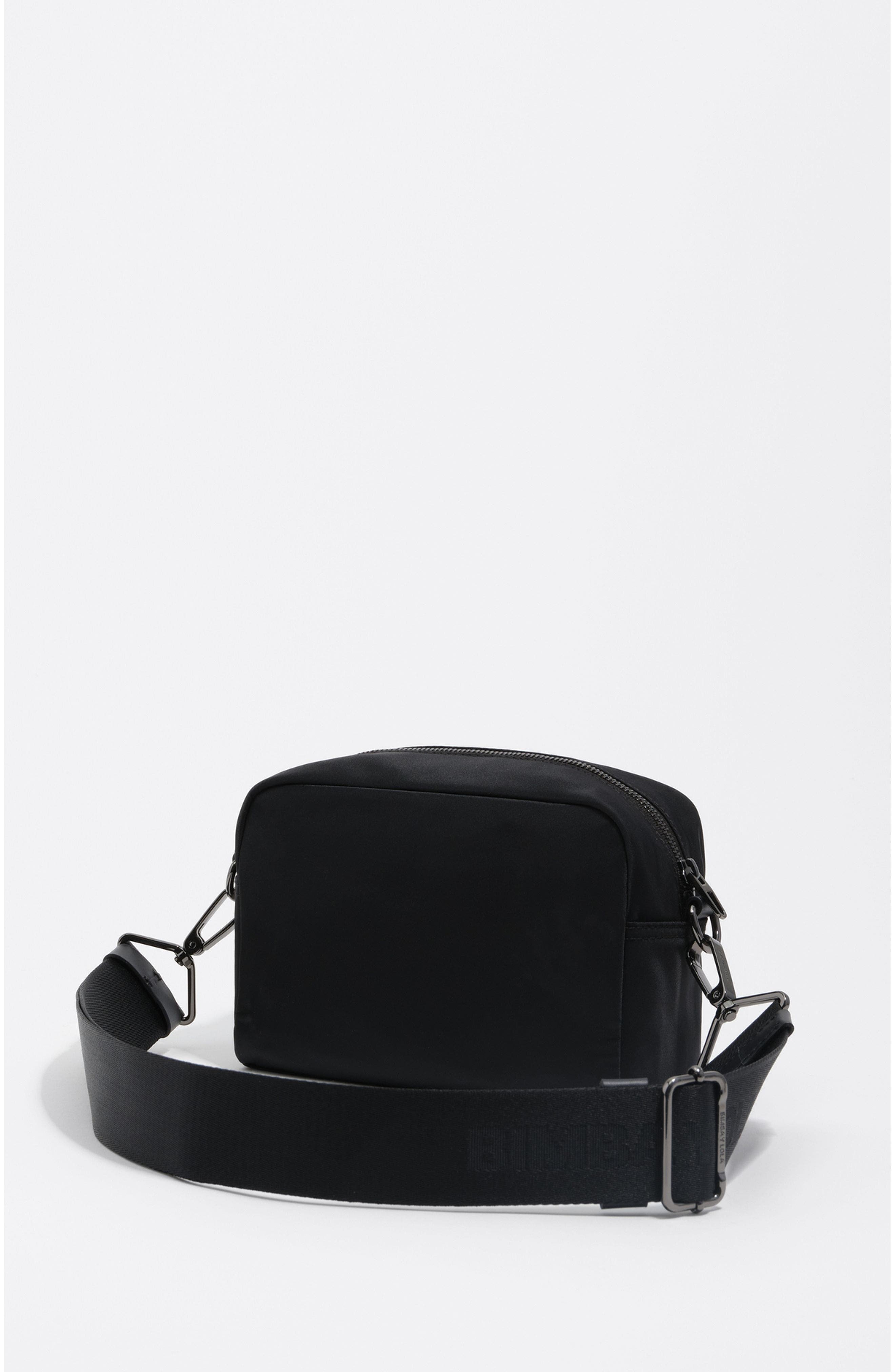 Bimba y Lola Nylon Rectangular Crossbody Bag, Alternate, color, Black
