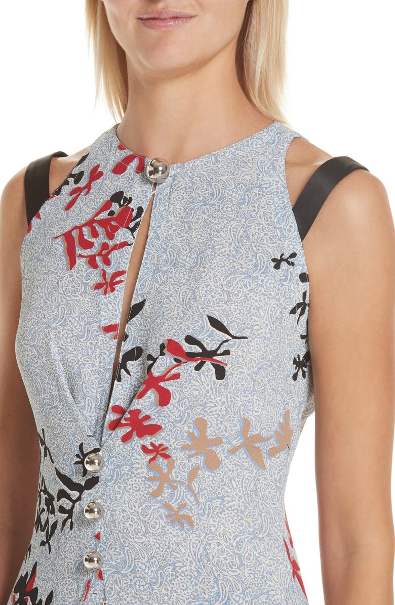 Yigal Azrouël Découpe Floral Print Crepe Dress, Alternate, color,