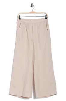 Frank & Eileen Pull-On Wide Leg Cotton Pants