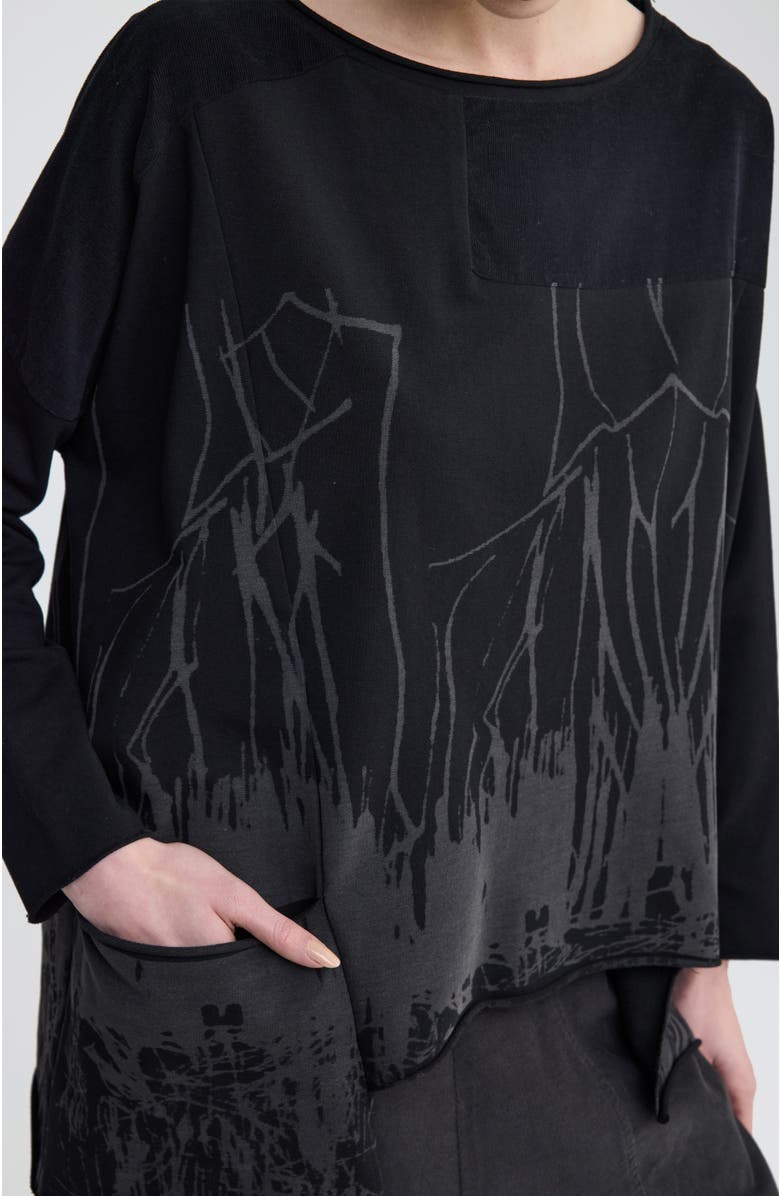 LUUKAA Cristal Textured Blouse, Alternate, color, Ink Black