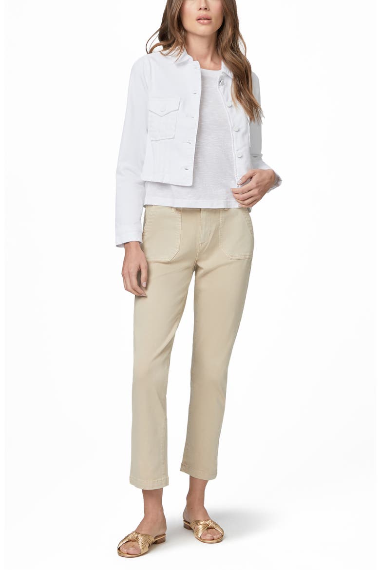 Pacey Crop Denim Jacket, Alternate, color, CRISP WHITE