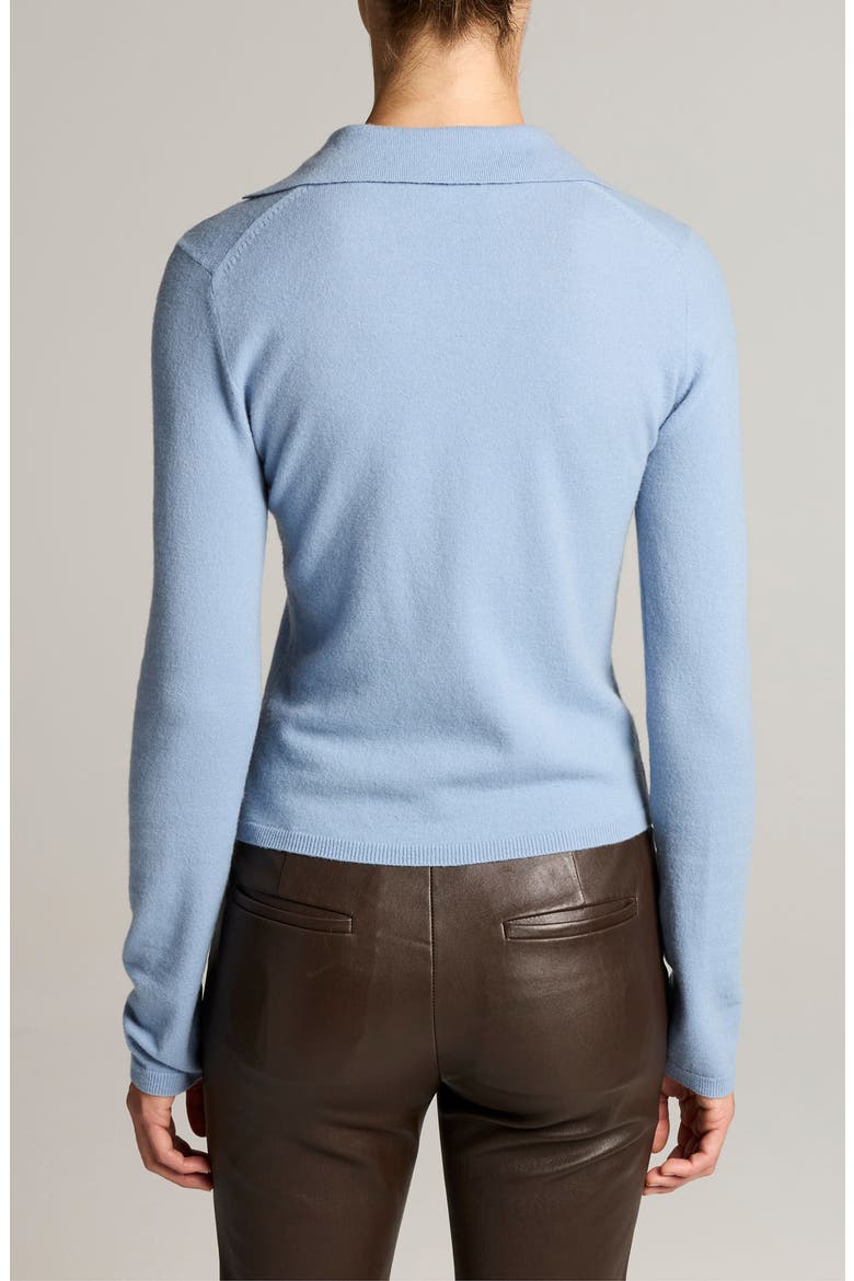 V-Neck Polo Sweater, Alternate, color, DELPHITE