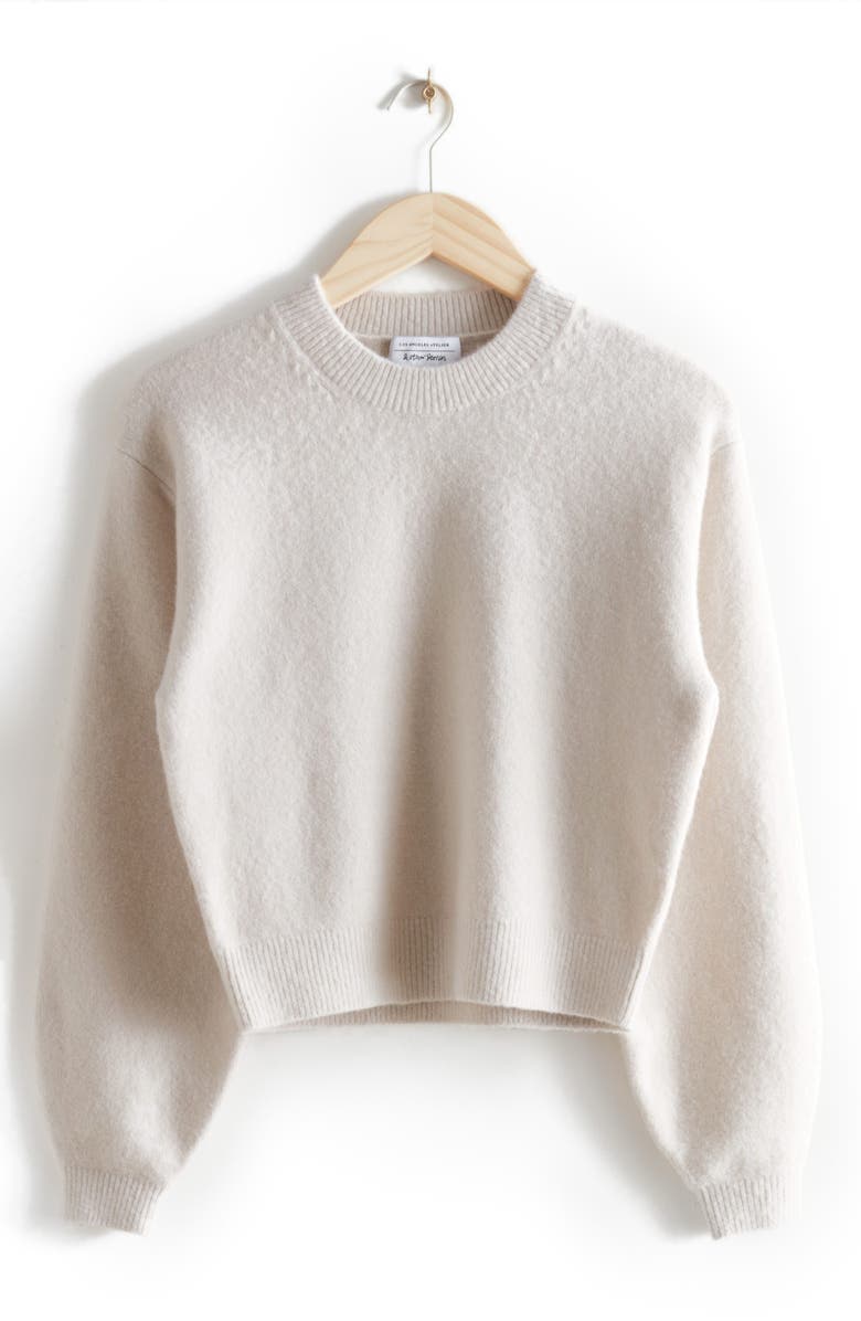 & Other Stories Relaxed Fit Crop Crewneck Sweater, Alternate, color, 