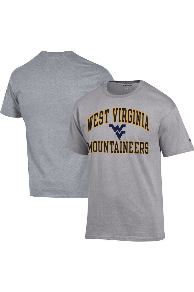 Men's Champion Heather Gray West Virginia Mountaineers High Motor T-Shirt, Main, color, Heather Gray