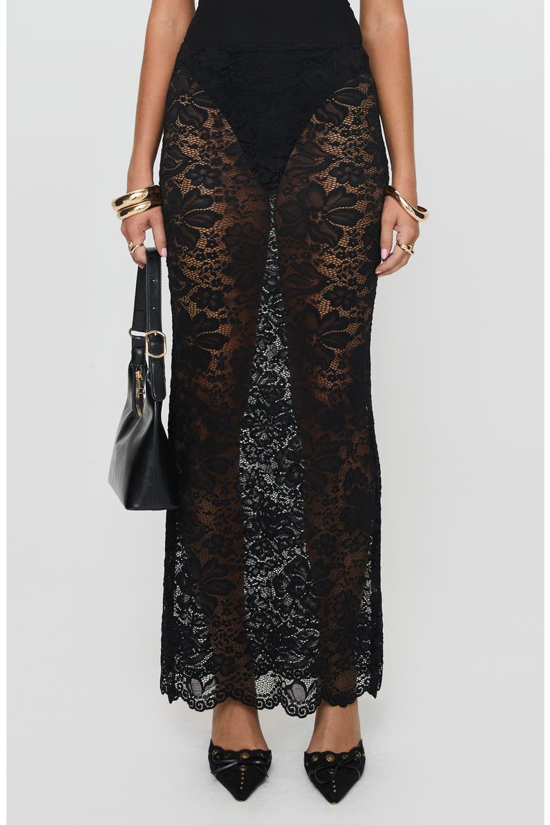 Lombardio Lace Maxi Skirt, Main, color, BLACK