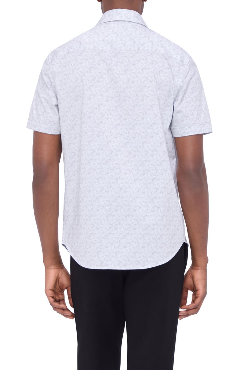 Bugatchi Myron OoohCotton<sup>®</sup> Abstract Print Short Sleeve Button-Up Shirt, Alternate, color, 