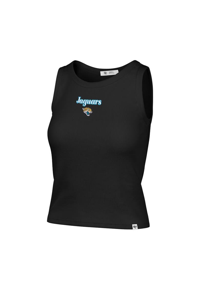Women's '47  Black Jacksonville Jaguars Cropped Straight Cut Ribbed Baby Tank Top, Alternate, color, Black