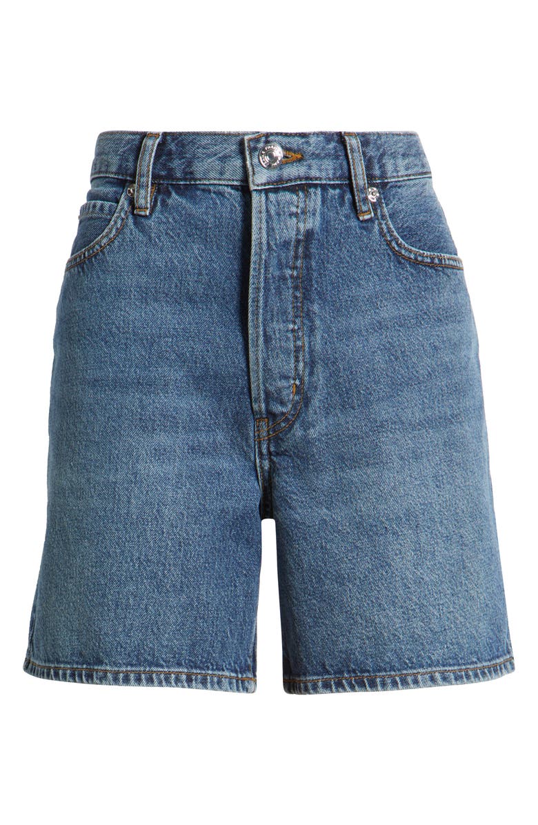 FRAME The Timeless High Waist Mid Thigh Denim Shorts, Alternate, color, September
