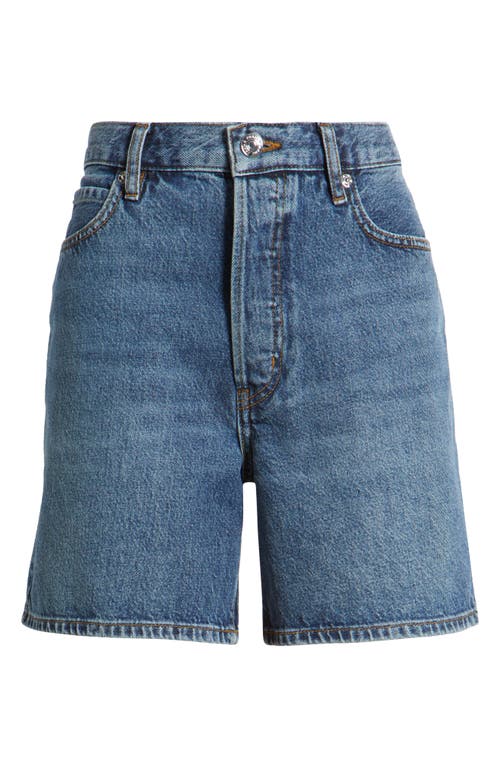 Frame The Timeless High Waist Mid Thigh Denim Shorts In September