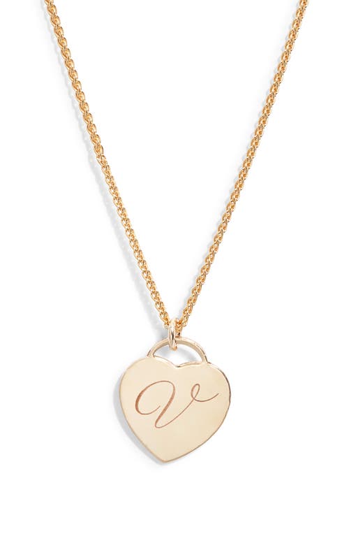 Set & Stones Alice Initial Heart Pendant Necklace In Gold/v